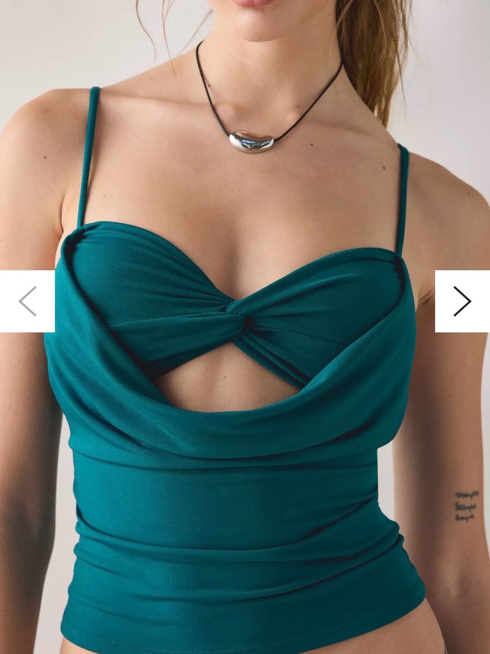 Urban Outfitters Teal Twist-Front Camisole
